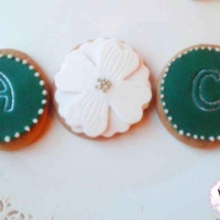 Biscotti decorati per Matrimonio con iniziali e fiore