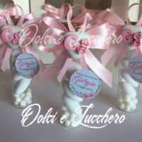 Bomboniere fialetta per Comunione e Cresima con confetto decorato