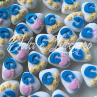 confetti decorati cuoricino nascita e battesimo bimbo