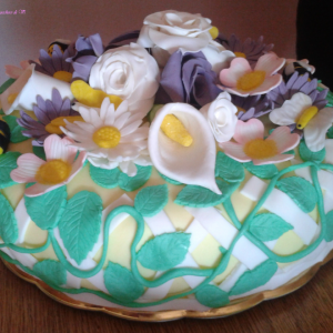 Torta decorata Compleanno Flower cake 1