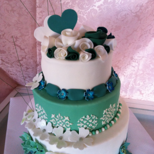 Torta decorata Matrimonio green wedding cake