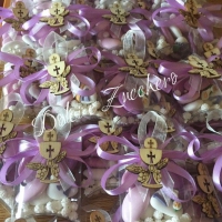 Bomboniere per comunione con confetti decorati viola con calice_IMG_9909