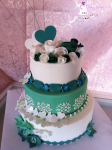 Torta per Matrimonio decorata Green Wedding Cake