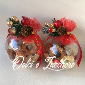 sfere natalizie con cioccolatini