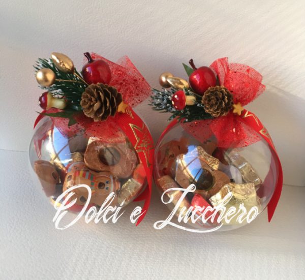 sfere natalizie con cioccolatini