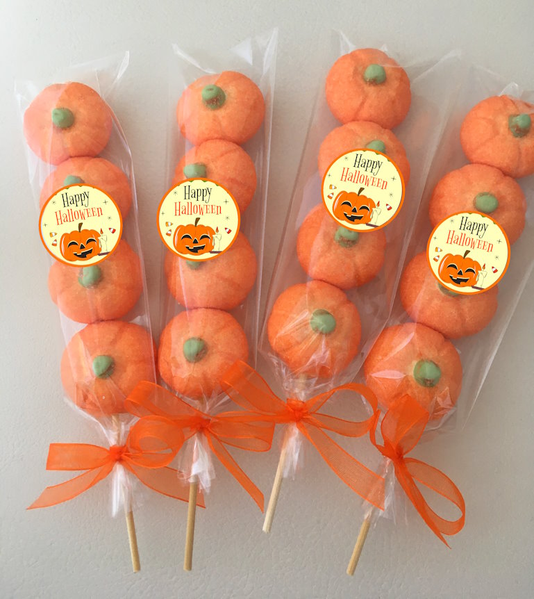 Spiedini di Marshmallow Zucche Halloween