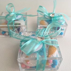 Scatole Bomboniere Plexiglas con confetti decorati