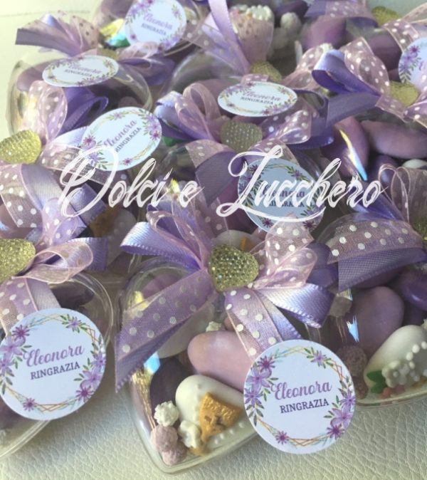 Bomboniere Cuore con confetto decorato